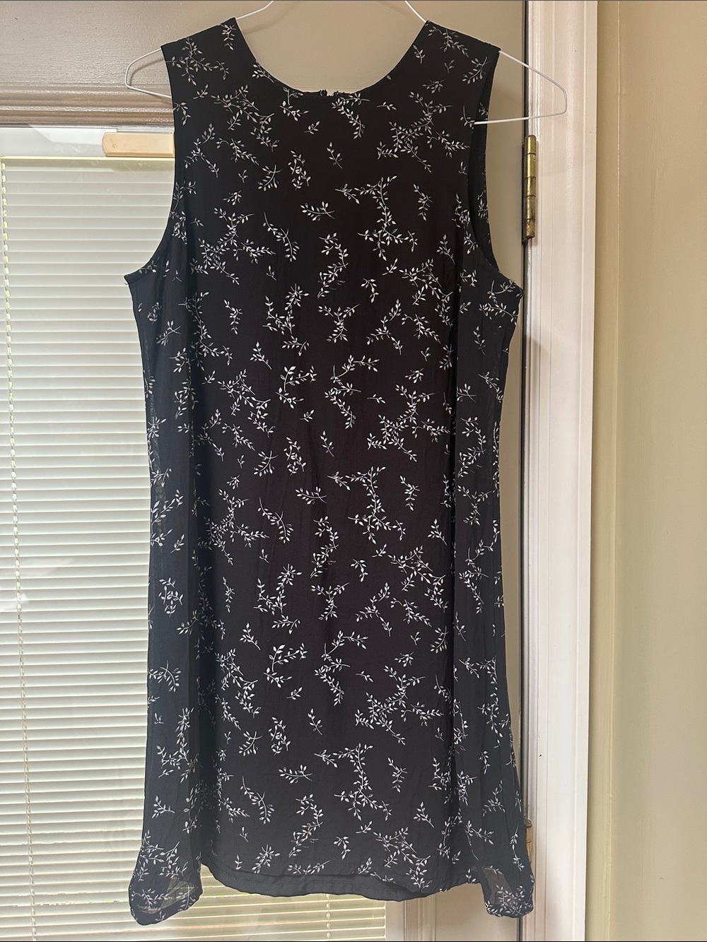 Style & Co. Black Midi Dress with White Floral Print Sz 12P Gently Worn.
